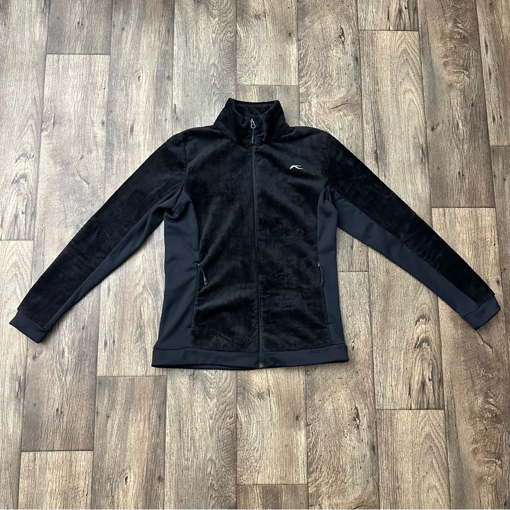 Kjus Black Outdoor Soft Pile Fleece Warm zip Up jacket Size 40/ L